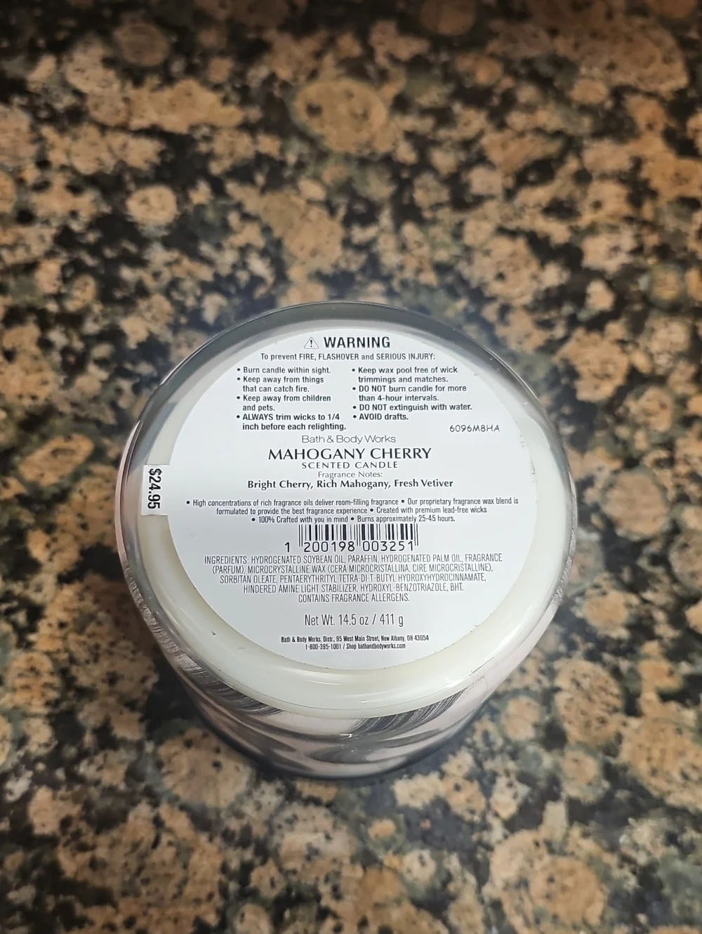 Bath & Body Works Mahogany Cherry Exclusively Fragranced 3 Wick Candle